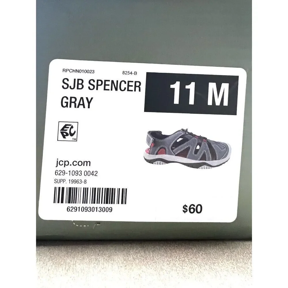 ➡️NIB! St. John's Bay Spencer Men's Outdoor Sandal Gray Size - 11 M